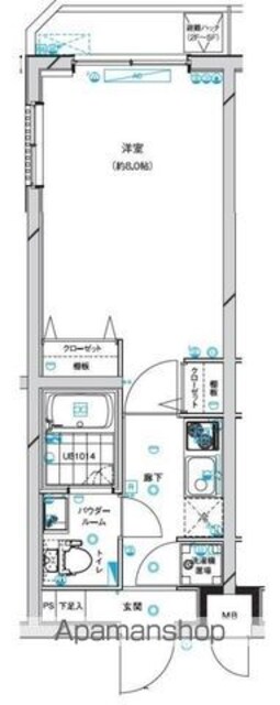 プレシャスガーデン鵜の木[1K/25.65m2]の間取図