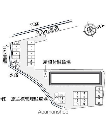 レオパレスＡＩＫＯ[1K/23.61m2]の配置図