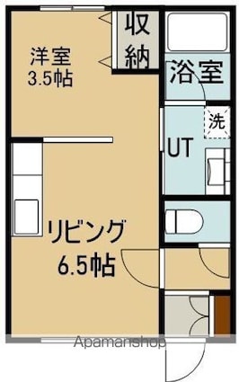 アベニュー[1DK/25.4m2]の間取図