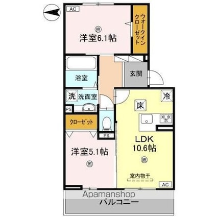 Ｕｔａｔａ（ウタタ）[2LDK/53.79m2]の間取図