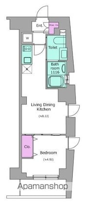 東京都渋谷区本町６丁目[1LDK/29.7m2]の間取図