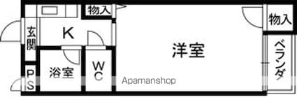 和歌山県和歌山市市小路[1K/17m2]の間取図