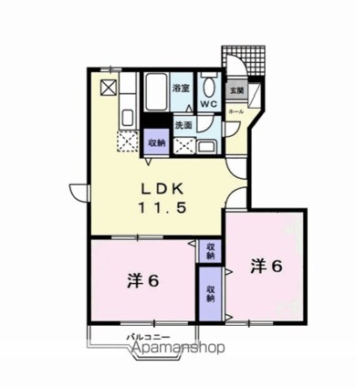 グレースコート３[2LDK/53.51m2]の間取図
