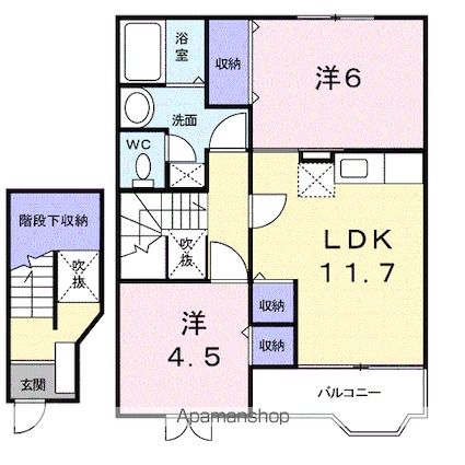 メゾンヒルズⅢ[2LDK/58.12m2]の間取図