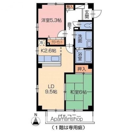 フォブールＫ＆Ｎ[2LDK/54.65m2]の間取図