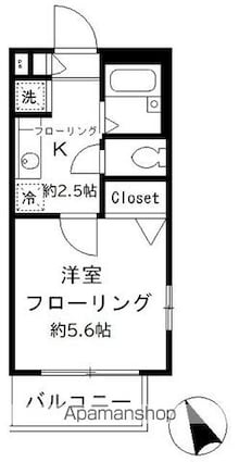 エストゥディオ[1K/18.75m2]の間取図