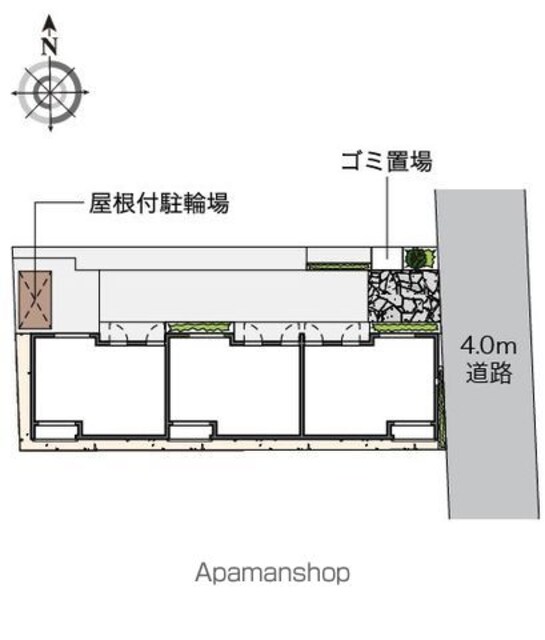 東京都練馬区上石神井１丁目[1K/26.51m2]の配置図
