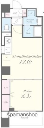 アヴァンタージュ浅草[1LDK/43.01m2]の間取図