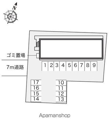 レオパレスグレース十里[1K/22.35m2]の配置図