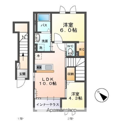 エトワール[2LDK/53.9m2]の間取図