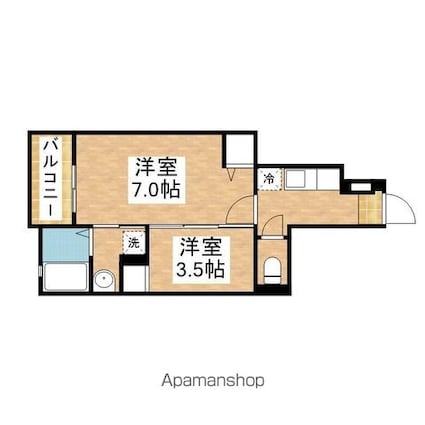 メゾン　スプリングス[1K/31.65m2]の間取図