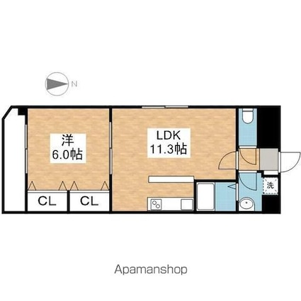 愛知県名古屋市千種区今池３丁目[1LDK/40.5m2]の間取図