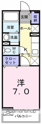 桜[1K/26.11m2]の間取図