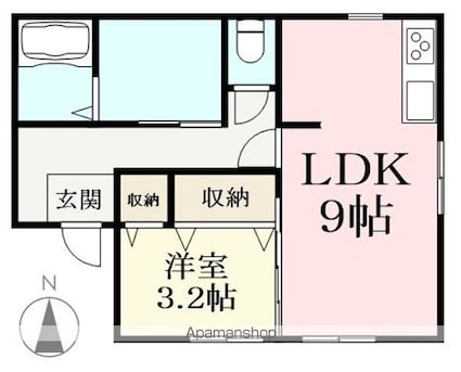 スターガーデン三国[1LDK/36.43m2]の間取図