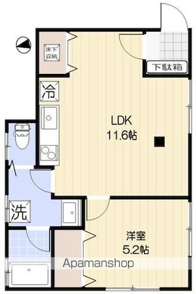 Ｌａ　Ｐｉｅｒｒｅ（ラ　ピエール）[1LDK/38.51m2]の間取図