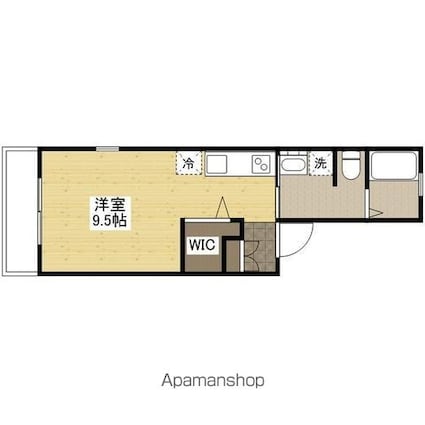 ヴィラヒサミ[1R/25.23m2]の間取図