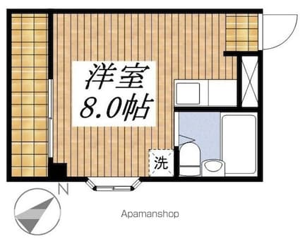 東京都立川市高松町１丁目[1R/15.48m2]の間取図