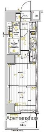 ＰＲＥＭＩＵＭ　ＣＵＢＥ　両国ＤＥＵＸ[2K/27.54m2]の間取図