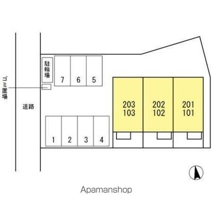 シャインポート屋島Ⅱ[1LDK/41.11m2]の配置図