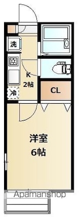 ラ・モンターニュ[1K/19.87m2]の間取図