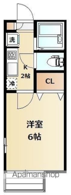 ラ・モンターニュ[1K/19.87m2]の間取図