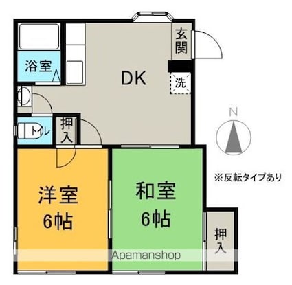 フォーブル花水木[2DK/40.6m2]の間取図