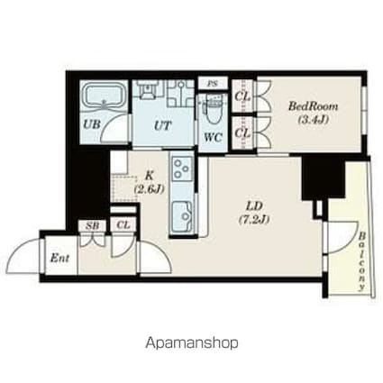 ＳーＲＥＳＩＤＥＮＣＥ日本橋馬喰町Ａｅｒｅ[2LDK/48.56m2]の間取図