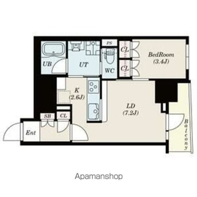 ＳーＲＥＳＩＤＥＮＣＥ日本橋馬喰町Ａｅｒｅ[2LDK/48.56m2]の間取図