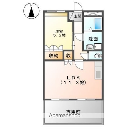 岡山県倉敷市玉島阿賀崎４丁目[1LDK/41.04m2]の間取図