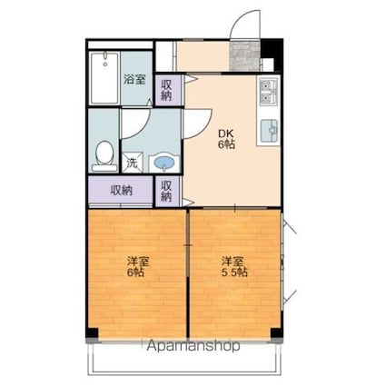 岡山県倉敷市新倉敷駅前４丁目[2DK/44.71m2]の間取図