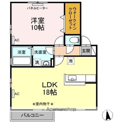 リビングタウン鳴滝　Ｄ[1LDK/62.1m2]の間取図