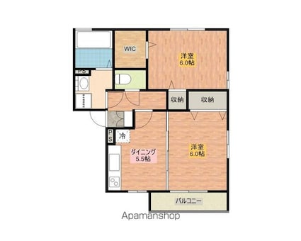 アニマート市野々[2DK/46.51m2]の間取図