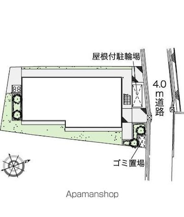 レオパレスロフテージミドリ[1K/20.06m2]の配置図