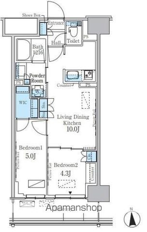 新宿区百人町のマンションの間取り