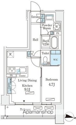 ロイヤルパークス赤羽サウス[1LDK/39.82m2]の間取図