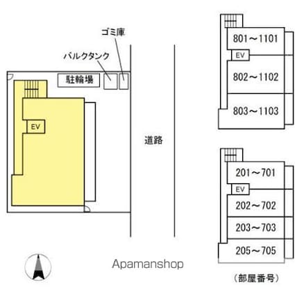 ＴＷＩＮ　ＴＯＷＥＲＳ　ＡＺＵＫＩ[1LDK/36.53m2]の配置図