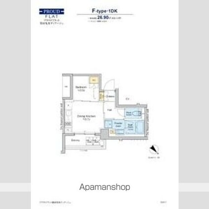 プラウドフラット墨田曳舟ディアージュ[1DK/26.9m2]の間取図