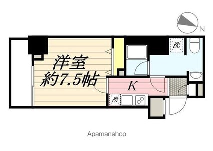 東京都中野区南台２丁目[1K/25.78m2]の間取図