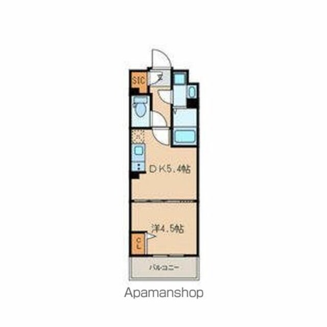 ルネサンスコート自由が丘[1DK/25.45m2]の間取図