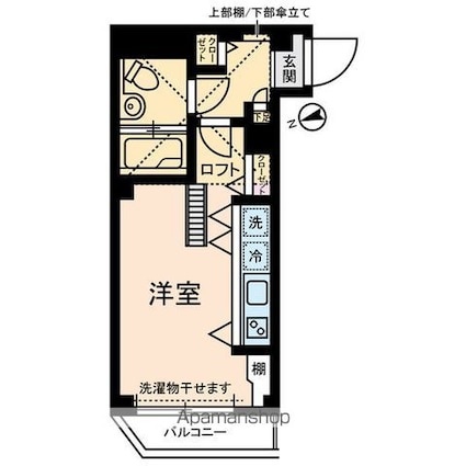 東京都立川市曙町１丁目[1R/18.77m2]の間取図