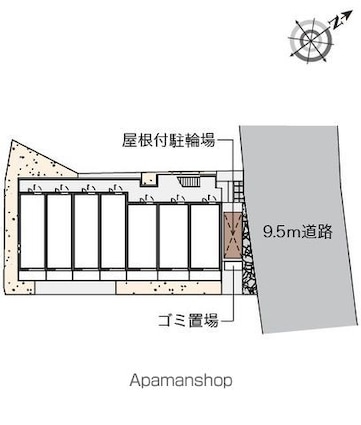 クレイノスペランツァⅡ号館[1K/21.11m2]の配置図