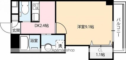 パルムドール[1K/32m2]の間取図