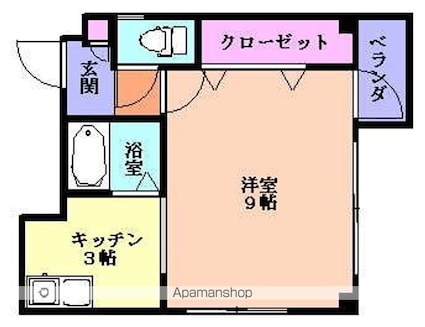 ラ・ガール[1K/28.75m2]の間取図