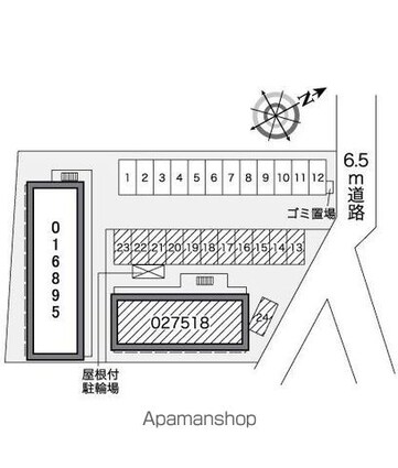 レオパレスハッピーヴィラⅡ[1K/23.18m2]の配置図