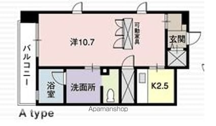 ラゾプレイス己斐[1K/33.98m2]の間取図