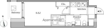 レジディア蒲田Ⅱ[1K/22.64m2]の間取図