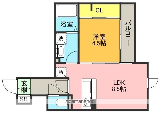 セジュール下山手通の間取り写真
