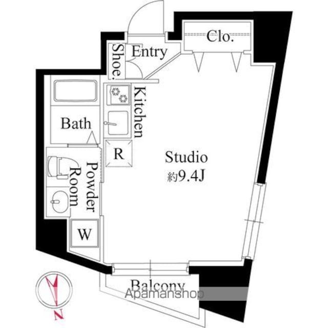 ジュネス板橋[1R/25.18m2]の間取図