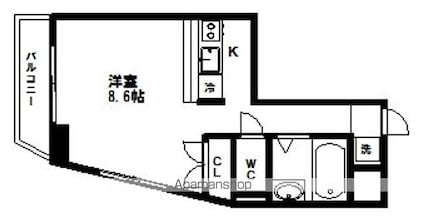 サンシティ北四番丁[1R/26.68m2]の間取図