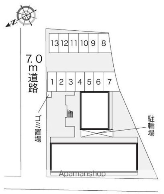 和歌山県和歌山市中野[1K/22.7m2]の配置図